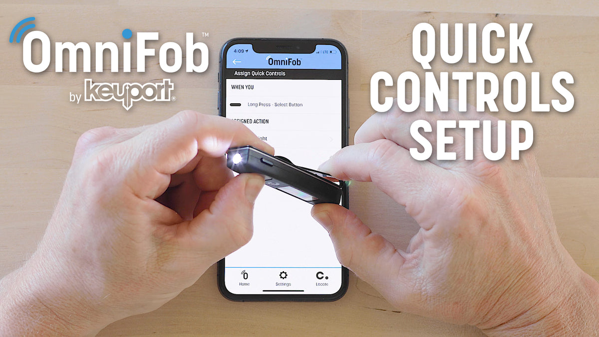 Keyport OmniFob setup guide: assigning Quick Controls to an OmniFob smart key fob in the Keyport app