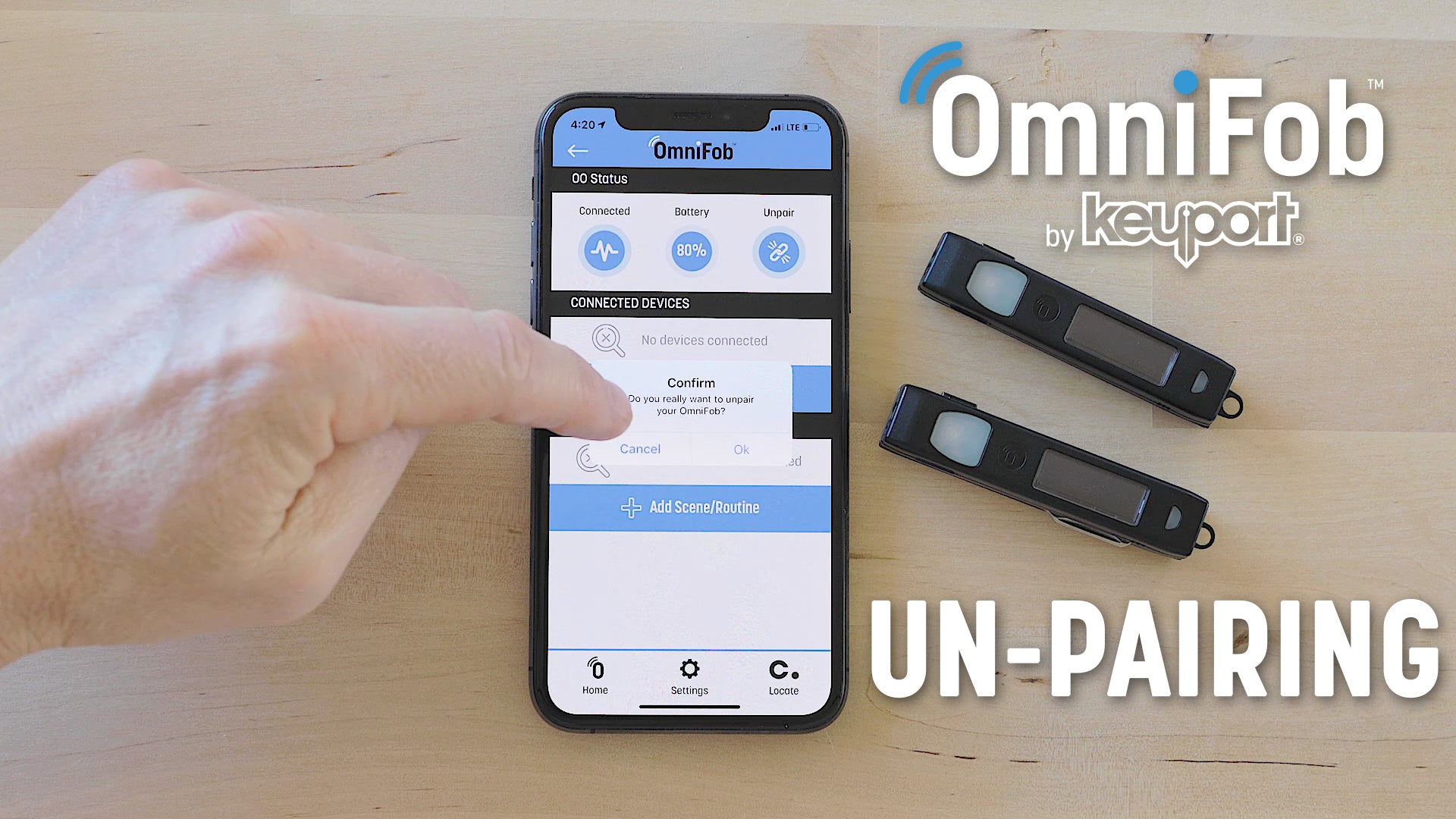 Un-Pair OmniFob from Phone