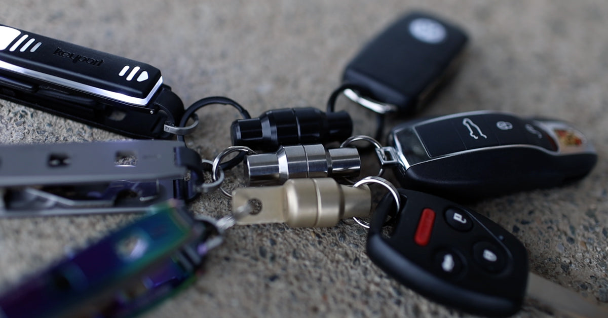 Urban Carvers magnetic breakaway quick releases linking Keyport key organizers and car key fobs