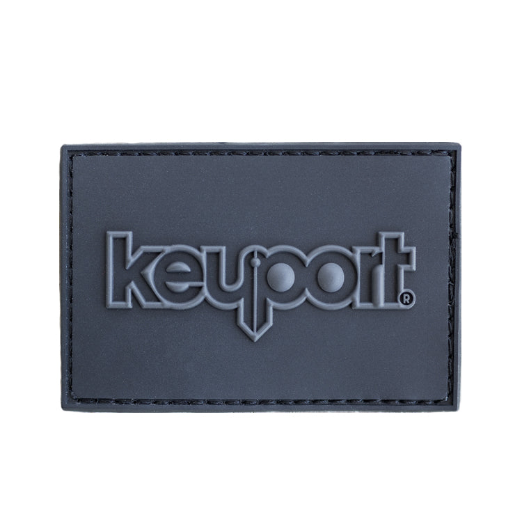 Dark grey on black 2x3 hook & loop Keyport logo tactical morale patch