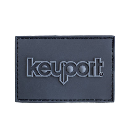 Dark grey on black 2x3 hook & loop Keyport logo tactical morale patch