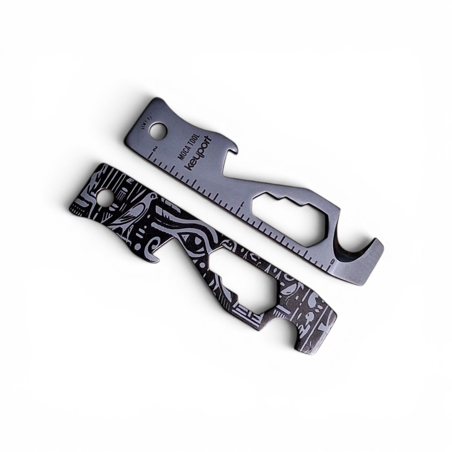 Custom engraved black on silver Eye of Horus MOCA 10-in-1 Keychain Multi-Tool