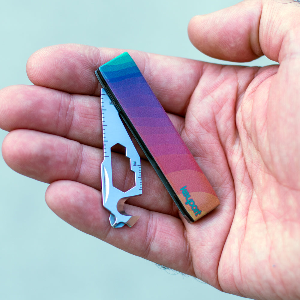 Keyport Faceplate campfire abstract topo in hand