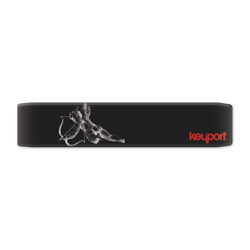 Keyport Faceplate featuring a cupid on a black background