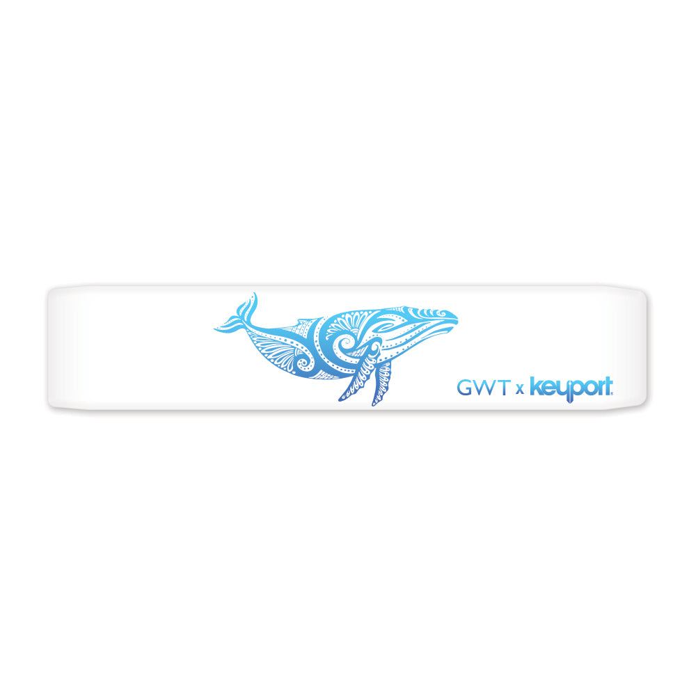 Keyport Faceplate featuring a humpback whale design from Gowings Whale Trust with white & blue colors