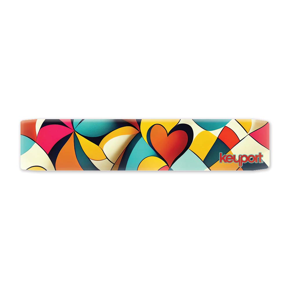 Keyport Faceplate with abstract heart design in vibrant colors