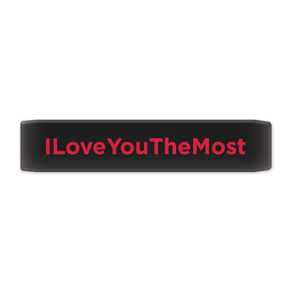 Black Keyport Faceplate with I Love You the Most text in elegant script