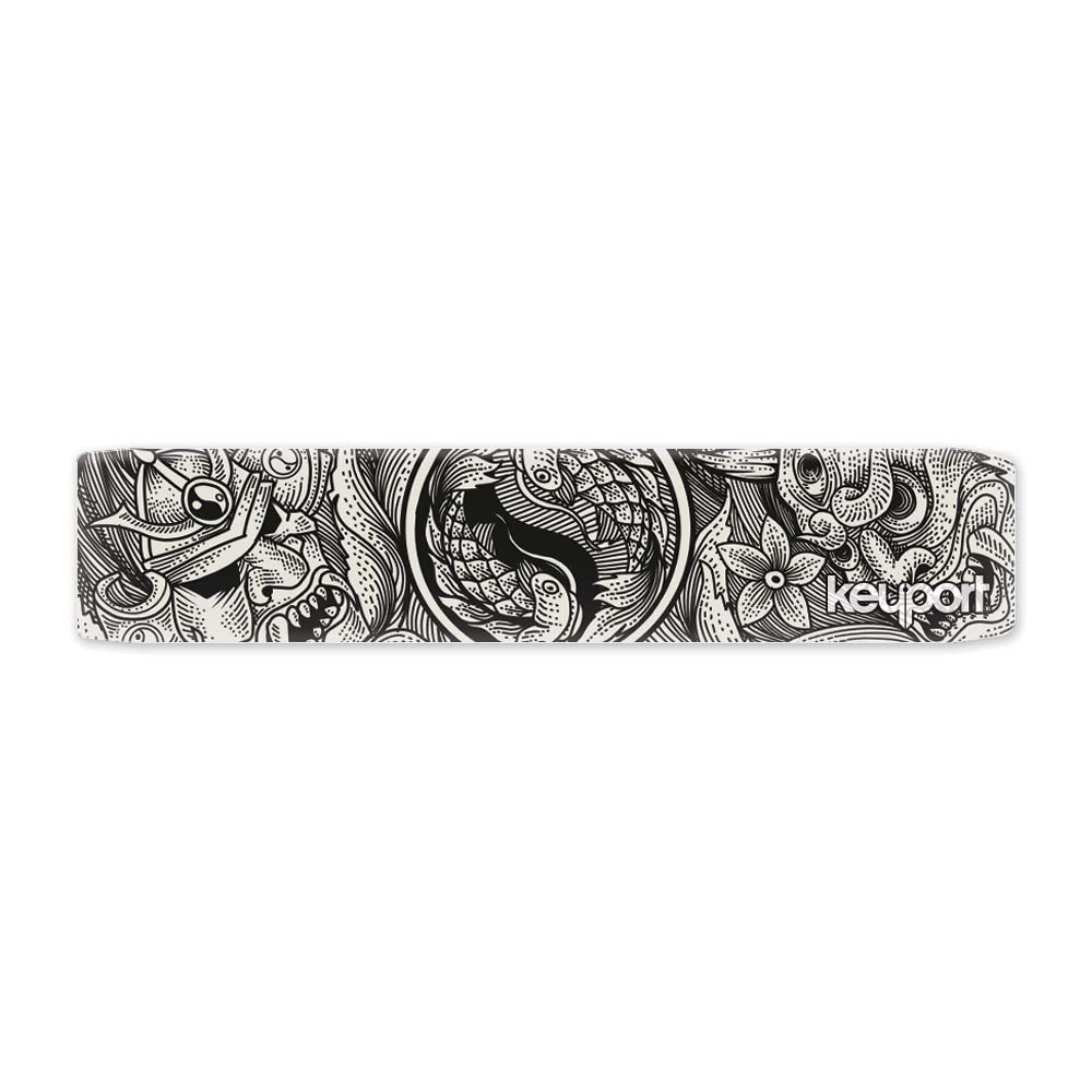 Keyport Faceplate with a black and white samurai armor design
