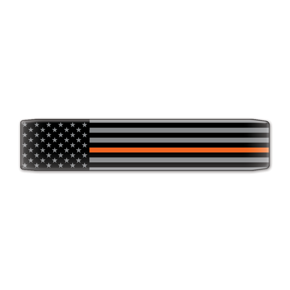 Keyport Faceplate for first responder dispatch with a thin orange line on gray background