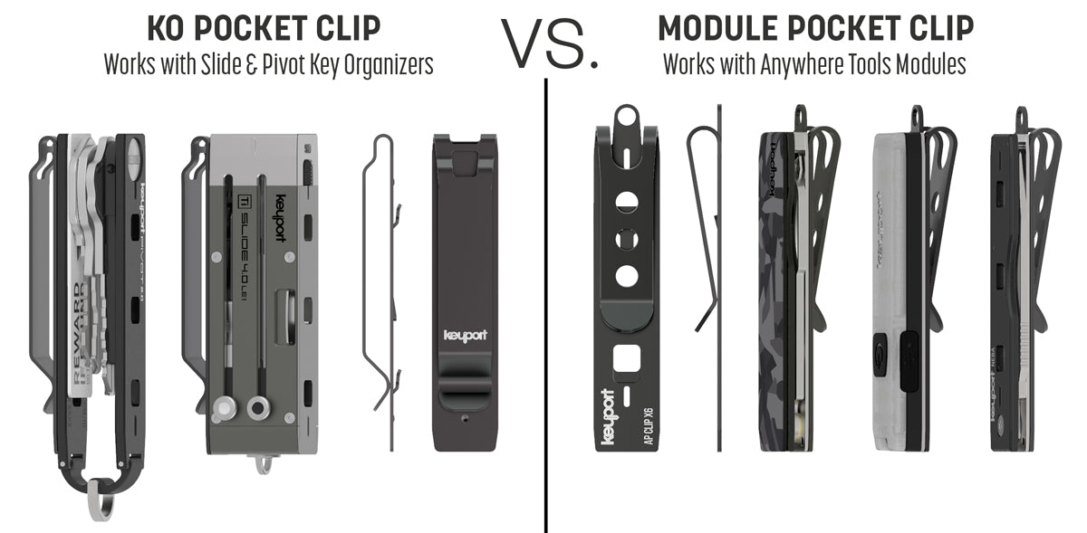 KO (Key Organizer) Pocket Clip vs. Module Pocket Clip