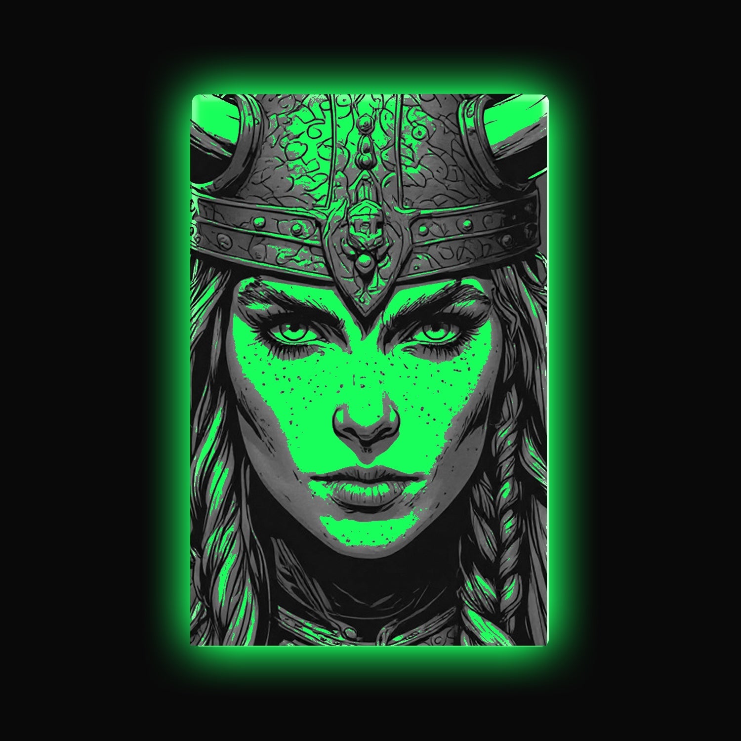 Lagertha the shieldmaiden green Embrite glow morale patch