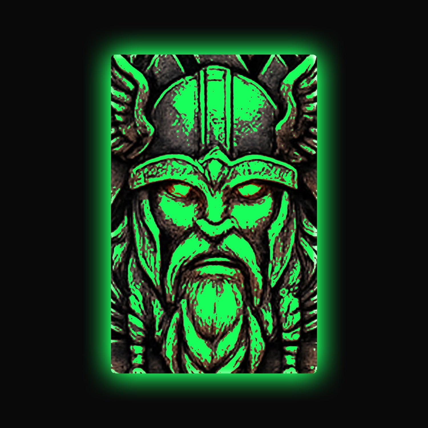 Ragnar the viking green Embrite glow morale patch