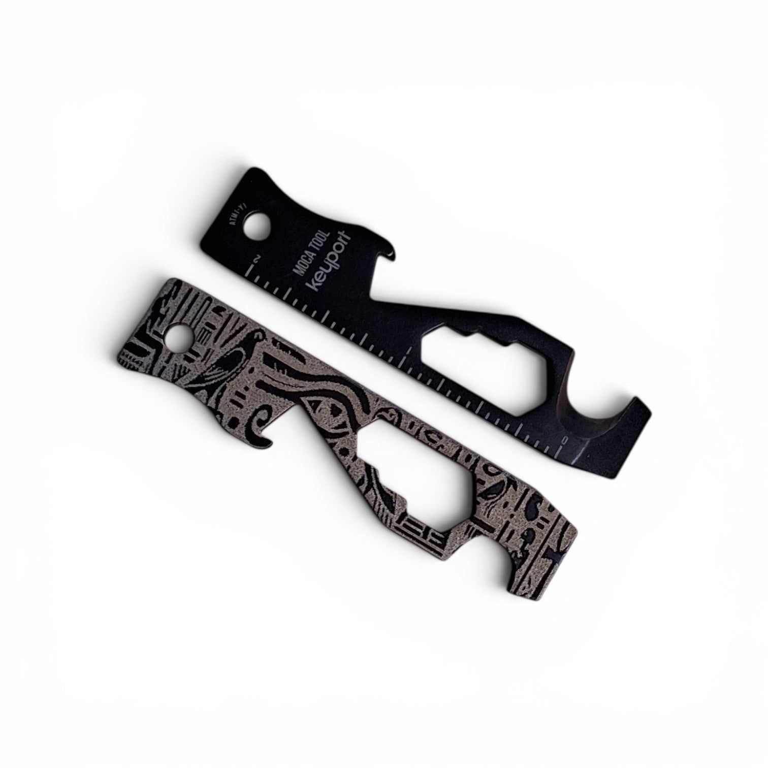Custom engraved silver on black Eye of Horus MOCA 10-in-1 Keychain Multi-Tool