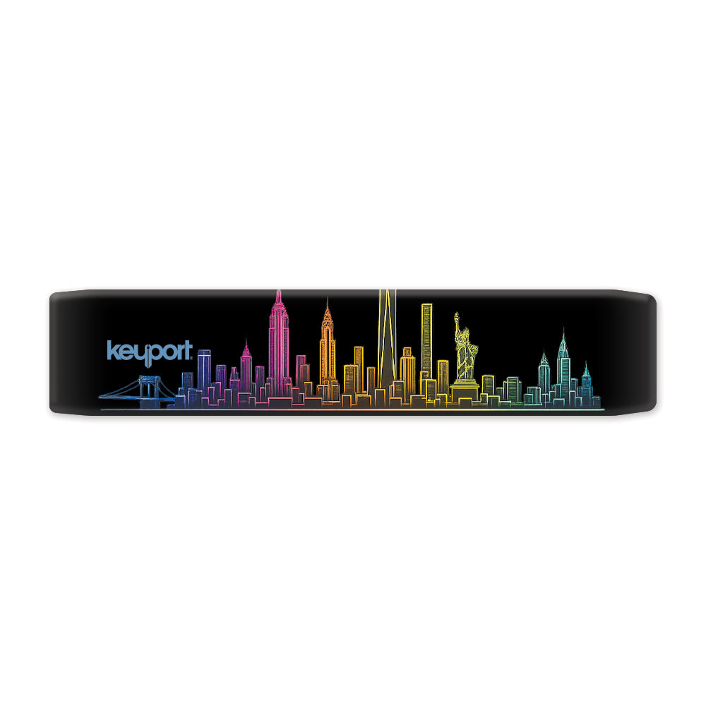 New York Skyline Faceplate Scale featuring vibrant skyline design with iconic buildings on a sleek black faceplate.