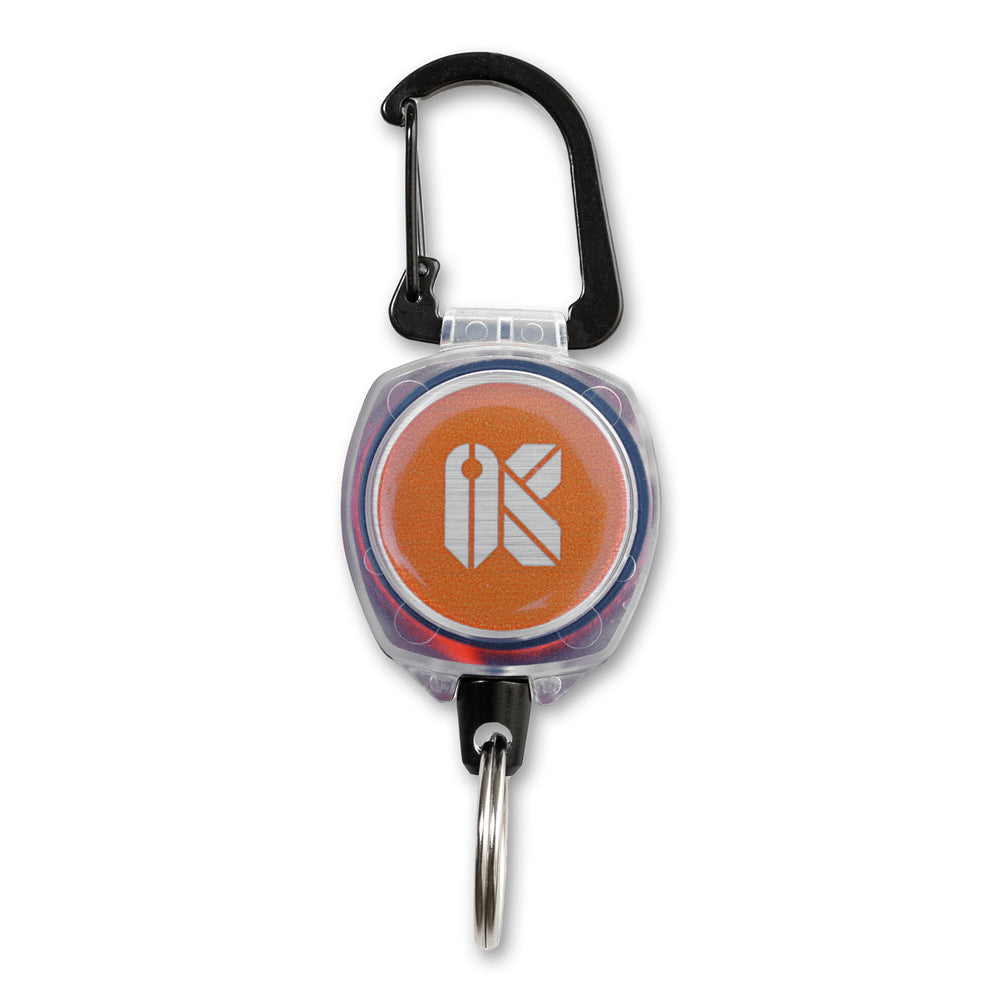 Sidekick Retractable Mini-Reel (K Icon) Orange on Clear