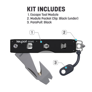 Escape Tool Kit: Seat Belt Cutter, Window Breaker | Keyport