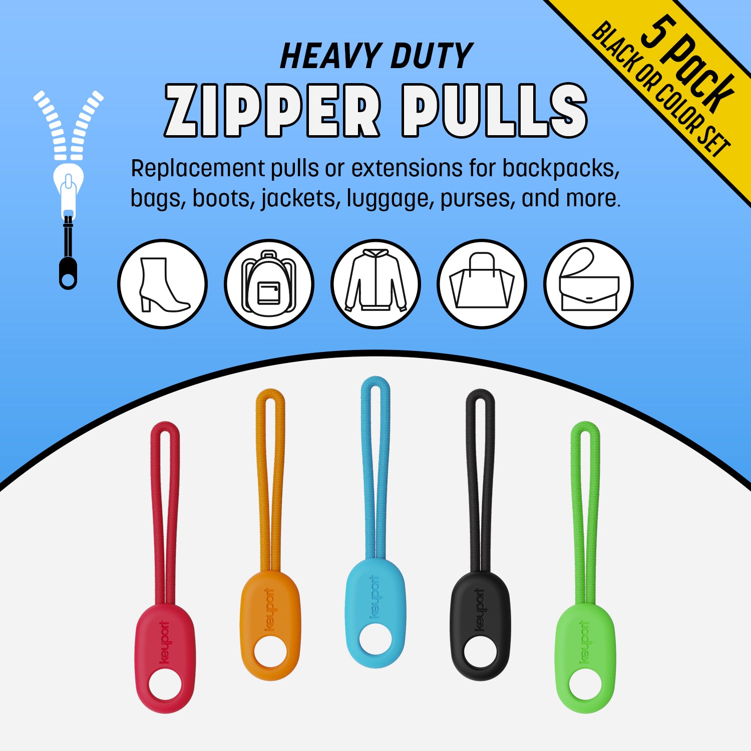 Paracord Zipper Pull 4 Knife Lanyards Keychain Backpack Lanyards Pull Hand  Woven Pull Cord Zipper 10 Set