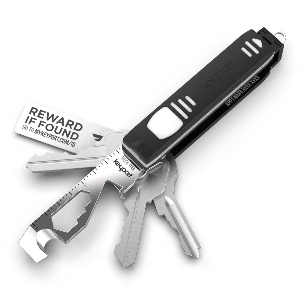 Black Keyport Pivot Discovery Bundle - Keyport Pivot + Pocket Flare Module + MOCA 10-In-1 Multi-Tool + KeyportID Lost & Found