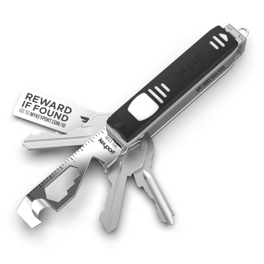 Silver Keyport Pivot Discovery Bundle - Keyport Pivot + Pocket Flare Module + MOCA 10-In-1 Multi-Tool + KeyportID Lost & Found