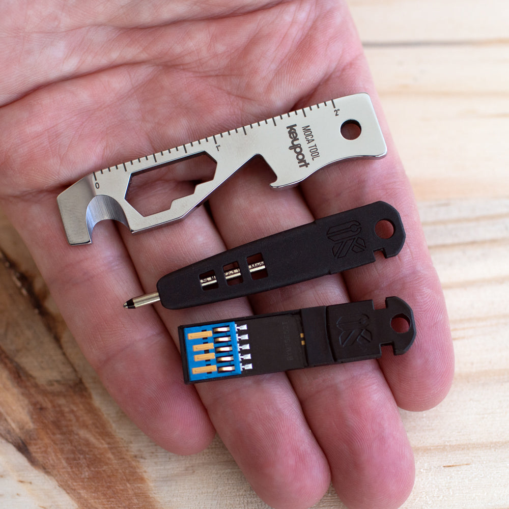 Keyport Pivot key organizer inserts - MOCA 10-in-1 Key Tool, Pen, USB 3.0 Flash Drive
