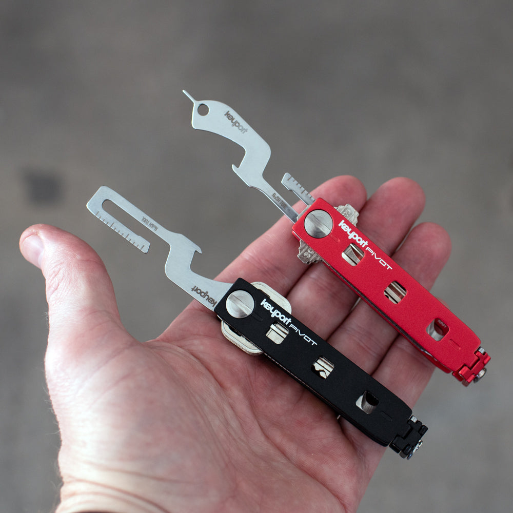 Black and red Keyport Pivot key organizers showing off their RuSH Tools