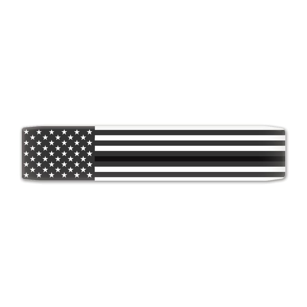 Keyport Faceplate honoring fallen first responders with a black stripe on a white background