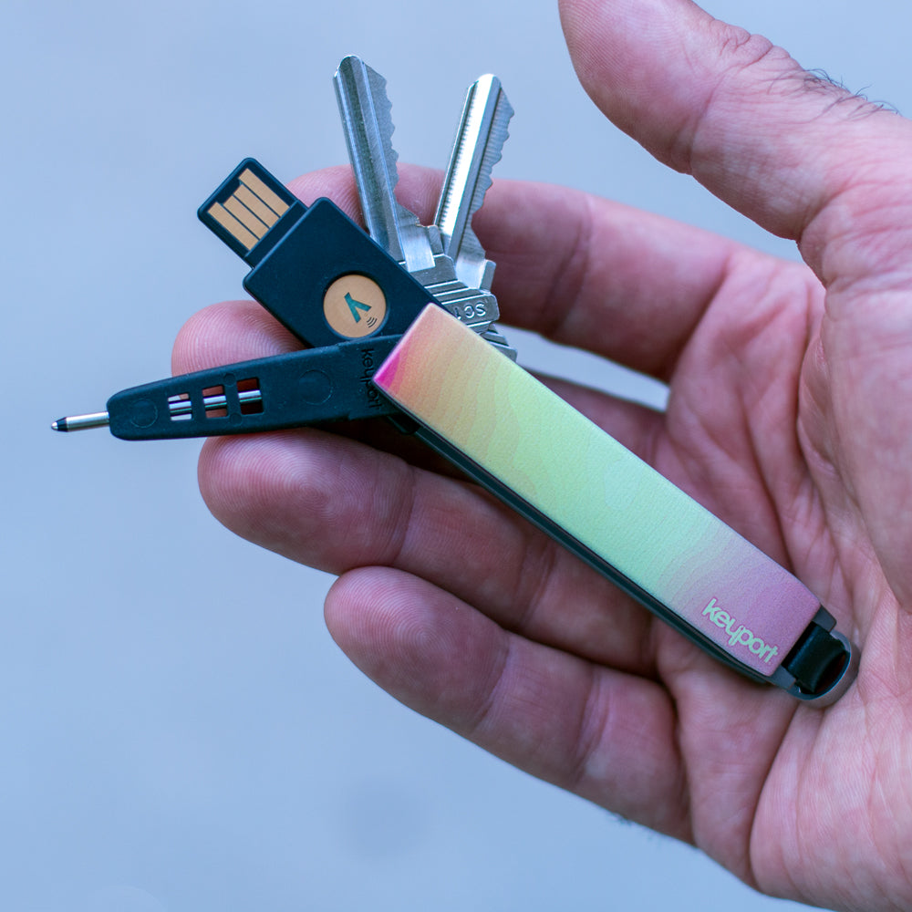 Keyport Faceplate sunrise abstract topo pivot in hand