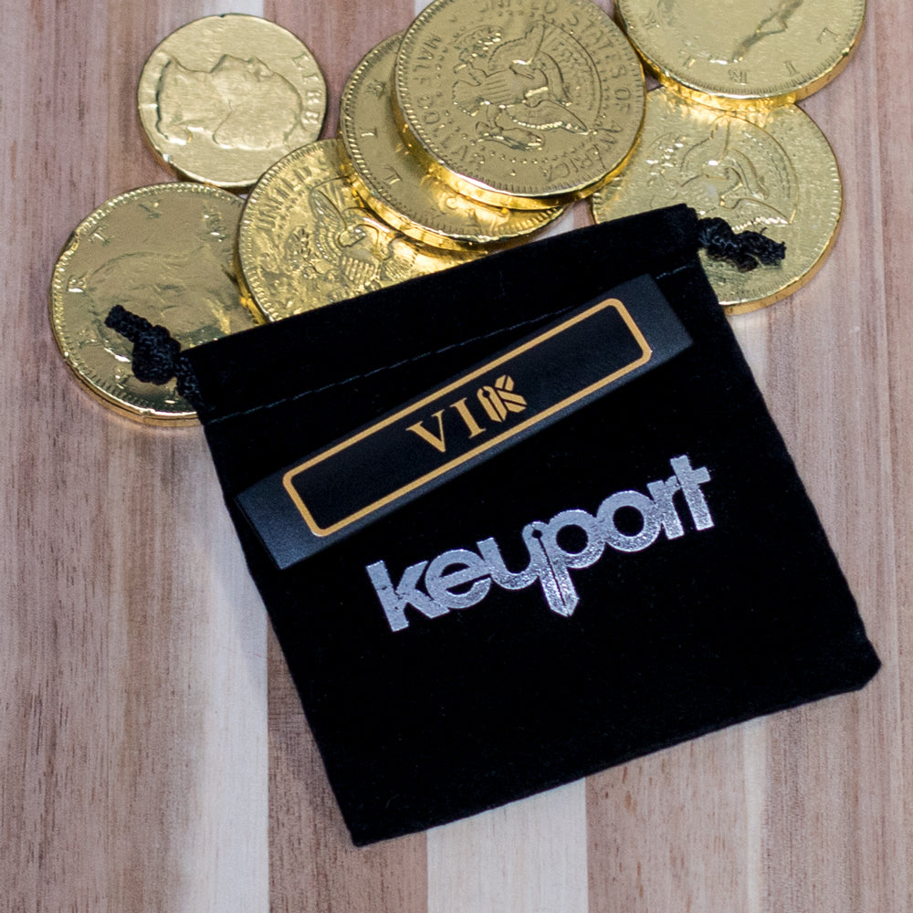 Keyport Faceplate with Very Important Keyporter text and pouch coins