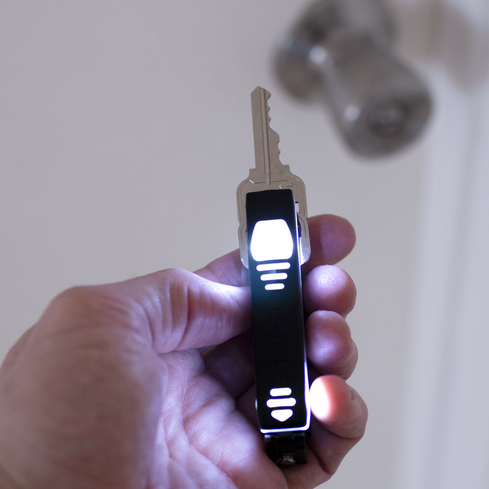 Keyport Pocket Flare keychain light with lamp mode on Keyport Pivot