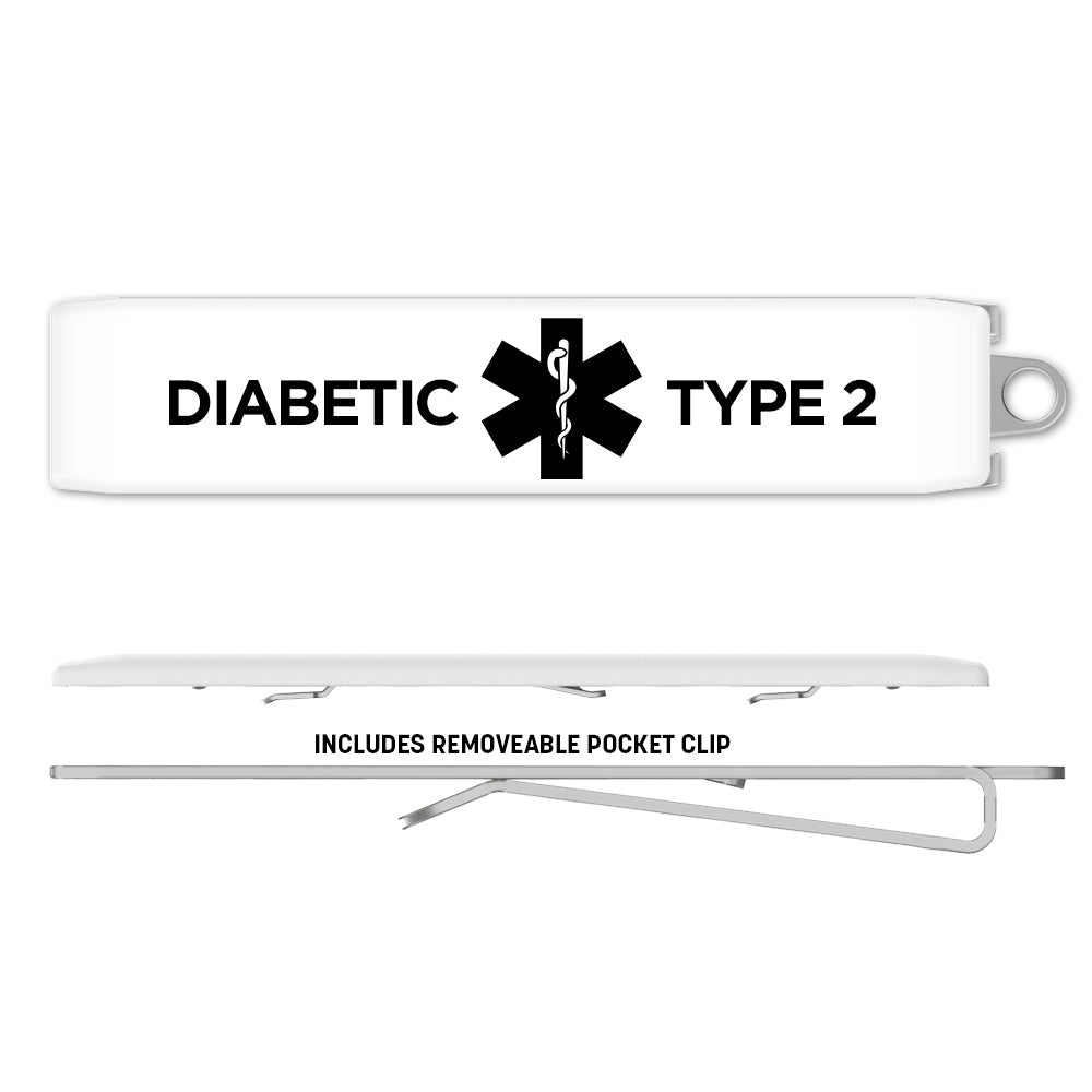 Medical Alert Clip - Diabetes Type 2