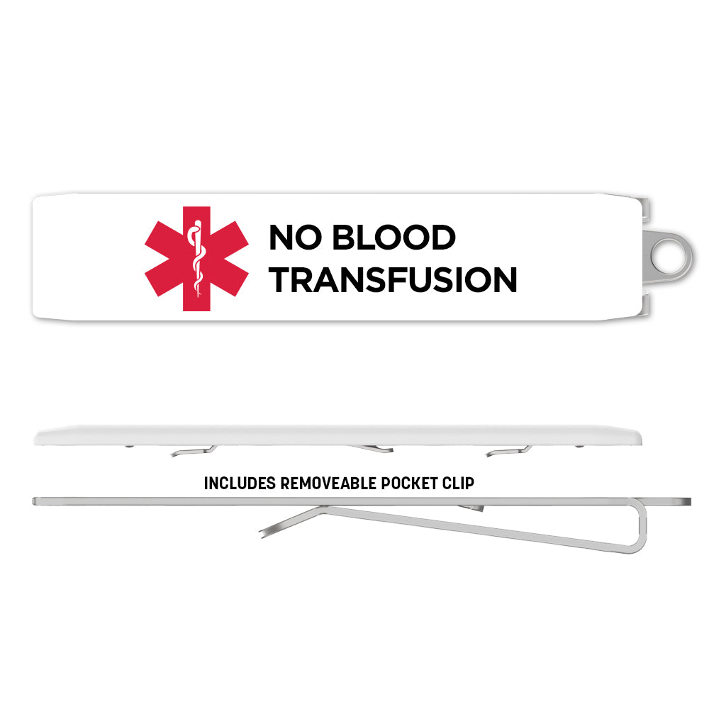 Medical Alert Clip - No Blood Transfusion