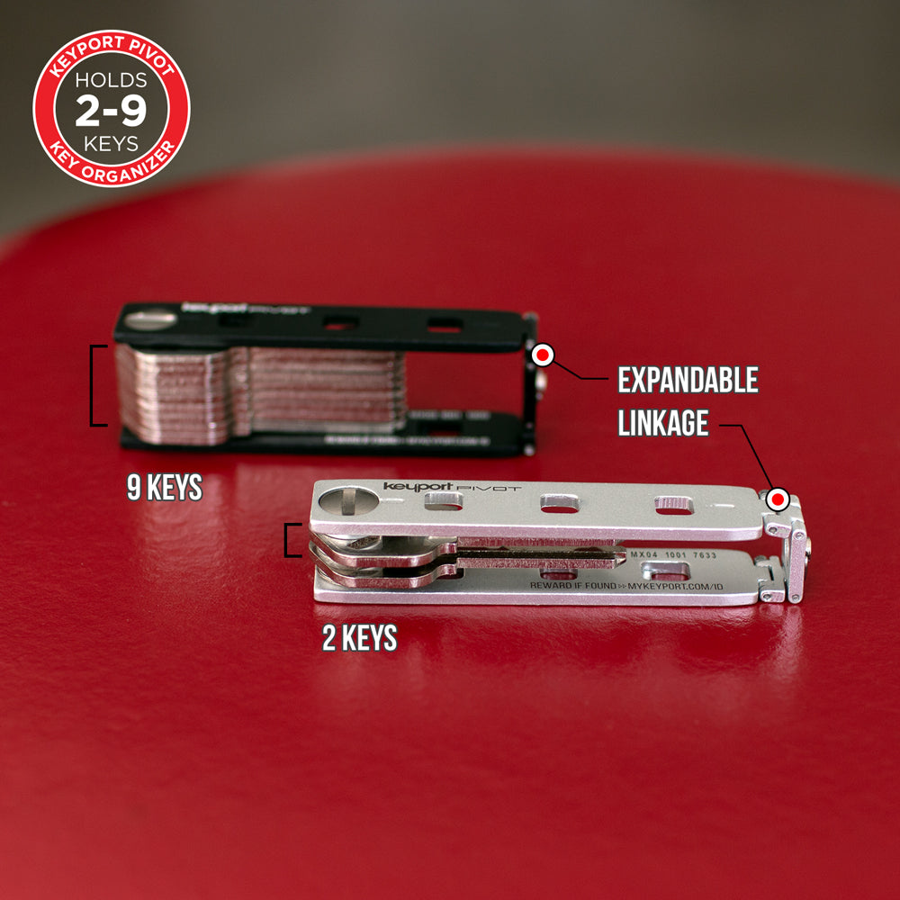Keyport Pivot holds between 2 and 9 keys and/or tools